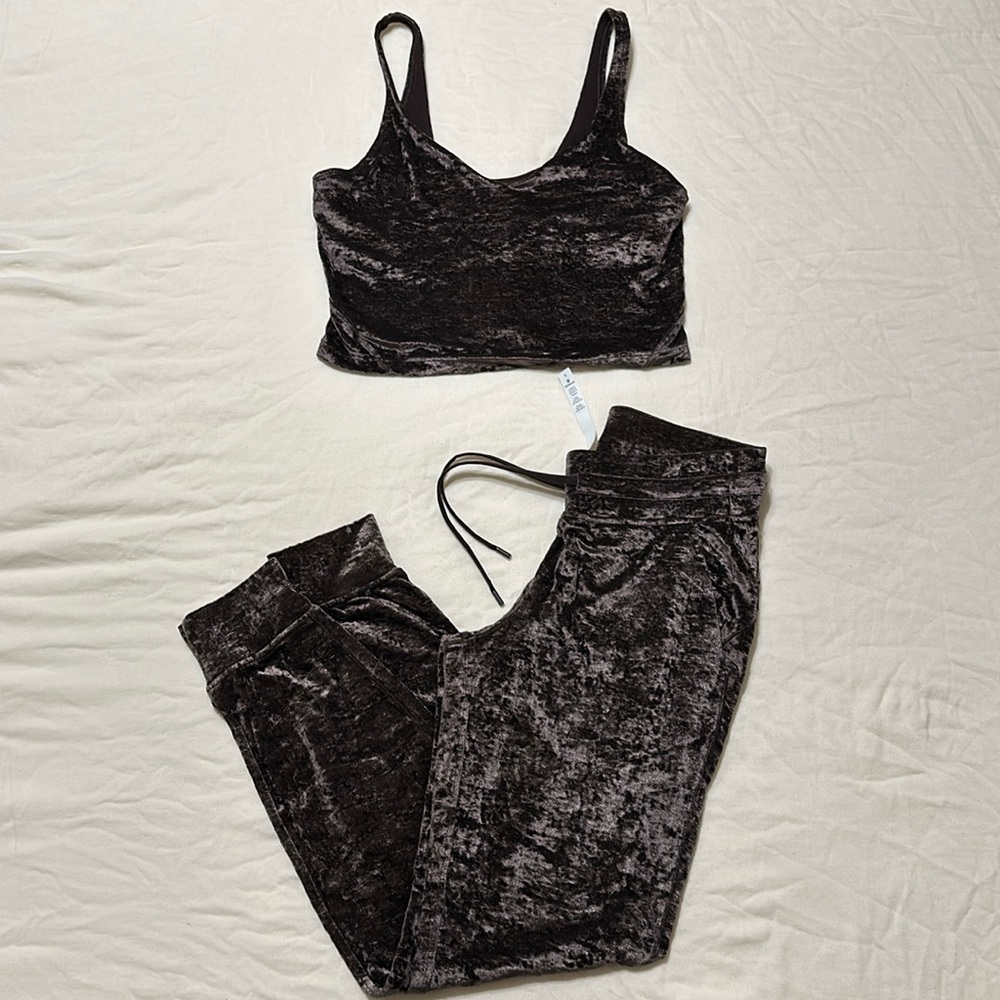 Lululemon crushed velvet matching set